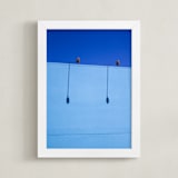 "Blues!" - Art Print in Vibrant Teal Blue by Diana K. Garrett - Framed