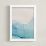 "Lands 1" - Art Print in pale blue by Nell Waters Bernegger - Framed
