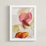 "Inventing a Flower" - Art Print in Rose by Karen Kardatzke - Framed