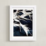 "Midnight Nature I" - Art Print in Deep Blue by Tanya Lee Design - Framed