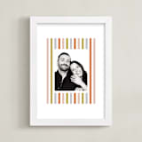 "Mod Stripes: Portrait" - Framed Photo in Peach by Erin German - Framed