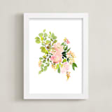 "Flora in Peach II" - Art Print in Peach by Yao Cheng Design - Framed