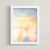 "Red Rising Sun 1" - Art Print in Morning Yellow by Susanne Kasielke - Framed