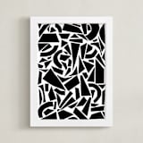 "Broken Glass" - Art Print in Black on White by Elliot Stokes - Framed