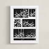 "Bamboo Grass" - Art Print in Midnight Black by AlisonJerry - Framed
