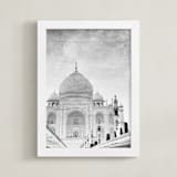 "Reflection of the Taj Mahal" - Art Print in Black and White by Heather Marie - Framed