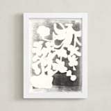 "Modern Floral Series 1" - Art Print in Black and White by Angela Simeone - Framed
