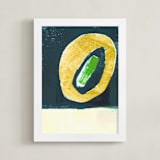 "Orange Circle" - Art Print in Apricot Orange by KATE QUALE - Framed