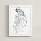 "Drawing 357 - Figure from the Side" - Art Print in Classical Grey by Derek overfield - Framed