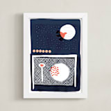 "They Flew At Night" - Art Print in Midnight Blue by Francesca Iannaccone - Framed