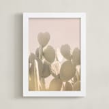 "Pink and Yellow Cactus" - Art Print in Desert Pink by Wilder California - Framed