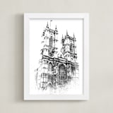 "Westminster Abbey" - Art Print in Charcoal by Paul Berthelot - Framed
