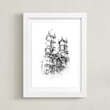 "Westminster Abbey" - Art Print in Charcoal by Paul Berthelot - Framed