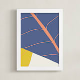 "Abstract Leaves" - Art Print in Twilight by Alicia Schultz - Framed