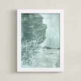 "Washed Over" - Art Print in Steel Blue by Melanie Severin - Framed
