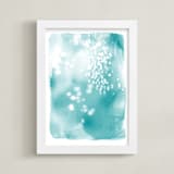 "Swim" - Art Print in Aqua by Julie Song Ink - Framed