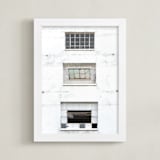 "Three Windows" - Art Print in distressed white by Kamala Nahas - Framed
