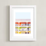 "colorful beach" - Art Print in citrus by Baumbirdy - Framed