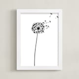 "dandelion" - Art Print in shadow black by Yuke Li - Framed