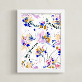 "Travel tale" - Art Print in Bright pink by FERNANDA MARTINEZ - Framed