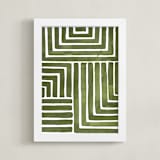"Hard & Soft" - Art Print in Moss by Kristine Sarley - Framed