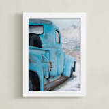 "Blue Solitude" - Art Print in Cyan Blue by Laura Morris - Framed