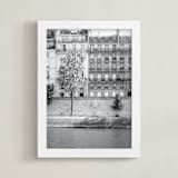 "Morning Walk on the Seine" - Art Print in black and white by Sharon Rowan - Framed