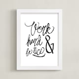 "Nice Work" - Art Print in White by Heather Francisco - Framed