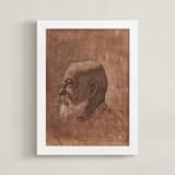 "Human One: Anton" - Art Print in Dark Coral by Colin Stuart - Framed