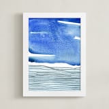 "Out To Sea I" - Art Print in Deep Blue by Chelsey Scott - Framed