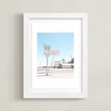 "66" - Art Print in vintage blue by Calais A Le Coq - Framed