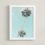 "Palms for Days" - Art Print in Pale Turquoise by Shannon Howard - Framed