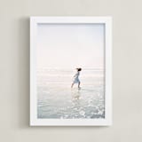 "Dreams + Waves" - Art Print in Ocean Neutral by Jenni Kupelian - Framed