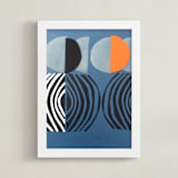 "Solar Eclipse" - Art Print in Galaxy Blue by Deborah Velasquez - Framed