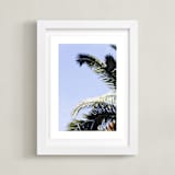 "Palm I" - Art Print in Sky Blue by Annie Montgomery - Framed