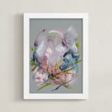 "Softening Ground" - Art Print in Dove Grey by Synnöve Seidman - Framed