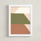 "Trapezoids" - Art Print in Vintage green by Elliot Stokes - Framed