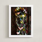 "Shes Blooming" - Art Print in Magical Rose by Theresa Bear - Framed