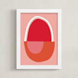 "Big Egg" - Art Print in Cotton Candy Pink by sue prue - Framed