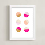 "Circling 1" - Art Print in Bright Pink by Kelly Nasuta - Framed