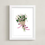 "Minnesota Lady's Slipper Bouquet" - Art Print in Soft pink by Susan Moyal - Framed