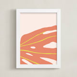 "Monstera Abstract" - Art Print in Coral by Alicia Schultz - Framed