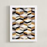 "MCMcube" - Art Print in Black by Three Kisses Studio - Framed