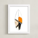 "Surf" - Art Print in retro orange by Susanna Nousiainen - Framed