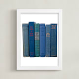 "Bound in Blue" - Art Print in Antique Blue by Sheila Corcoran - Framed