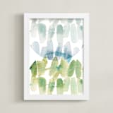 "Subtle Overlap" - Art Print in Leaf by Kelly Ventura - Framed