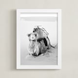 "Smiles in the Sahara" - Art Print in Fog by Jamie Lollback - Framed