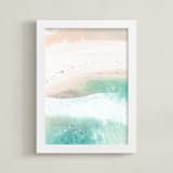 "Wave Shapes" - Art Print in White by Caroline Mint - Framed