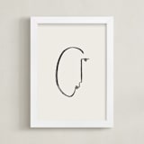 "Face Study I" - Art Print in Creamy White by Chelsea Petaja - Framed