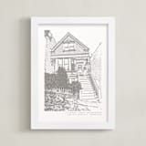 "House: Portrait Custom Letterpress Print" - Custom Letterpress Print in Warm Gray by Minted - Framed